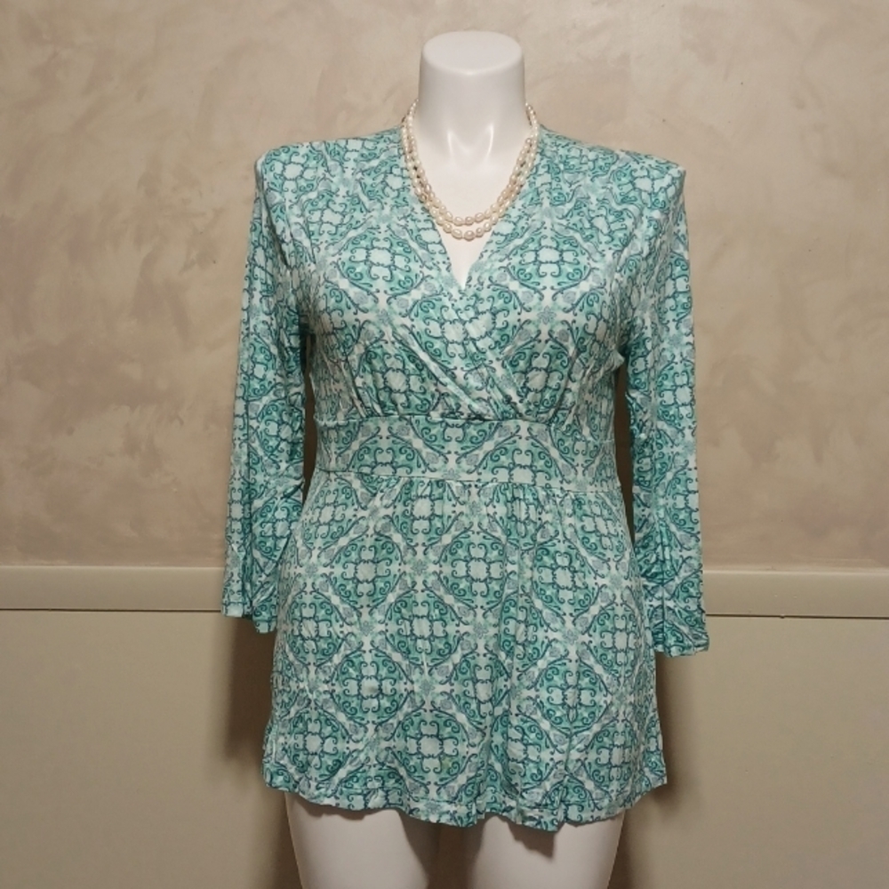 Croft & Barrow Long Sleeve Crossover Blouse Size Large